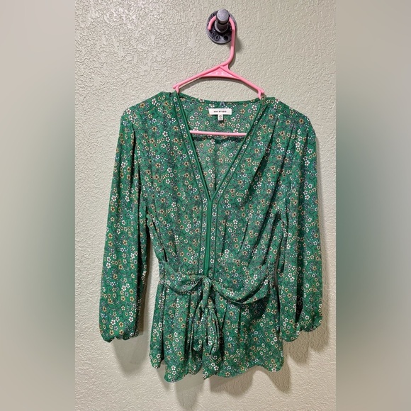 Max Studio Tops - Max Studio Green Floral Blouse